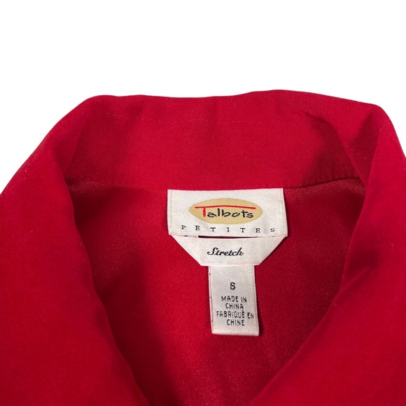 Talbots Petite Stretch Long Sleeve Button Down Red Shirt Size S. - Picture 8 of 13